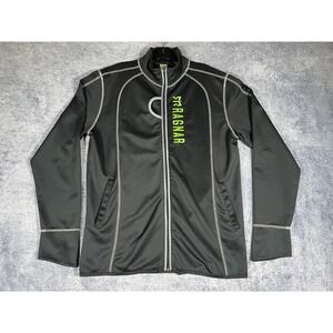 Ragnar Relay Series Mens XL Black Full Zip Performance Jacket Lime Green Logo